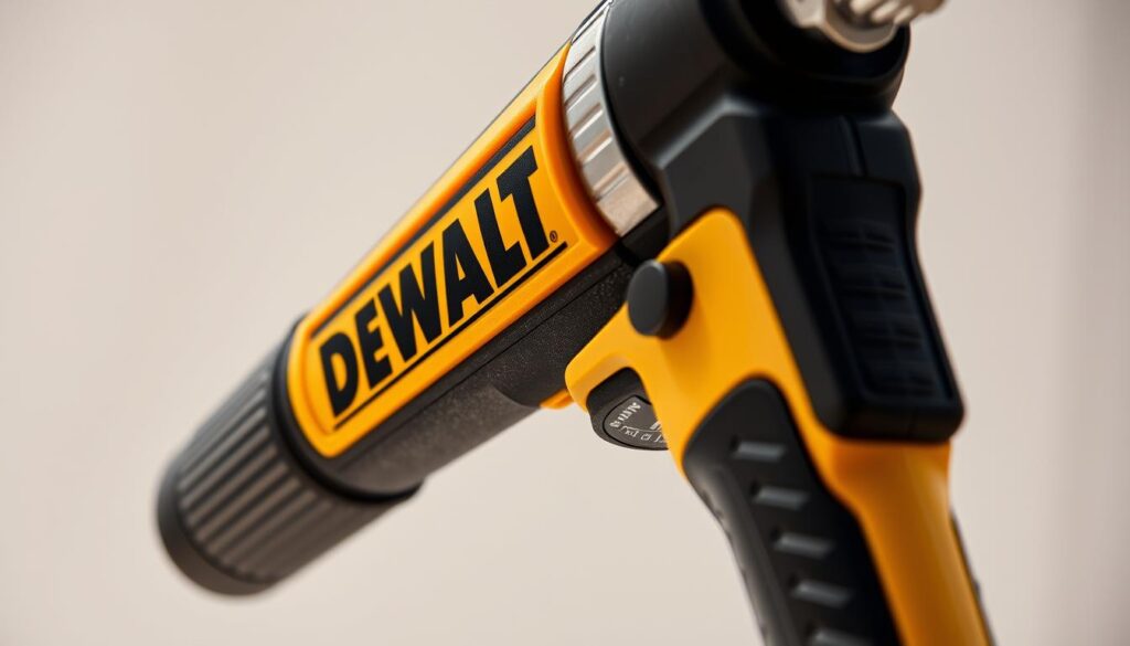 A close-up, high-detailed product shot of a DEWALT hammer, captured in natural daylight with a soft, diffused lighting setup. The hammer is positioned at a slight angle, highlighting its sturdy metal construction, ergonomic grip, and precision-engineered features. The background is clean and uncluttered, allowing the hammer to be the focal point. Emphasis is placed on showcasing the hammer's technical specifications, such as its weight, size, striking power, and any unique design elements that make it suitable for DIY tasks. The overall mood is professional, informative, and designed to showcase the quality and capabilities of the DEWALT hammer.