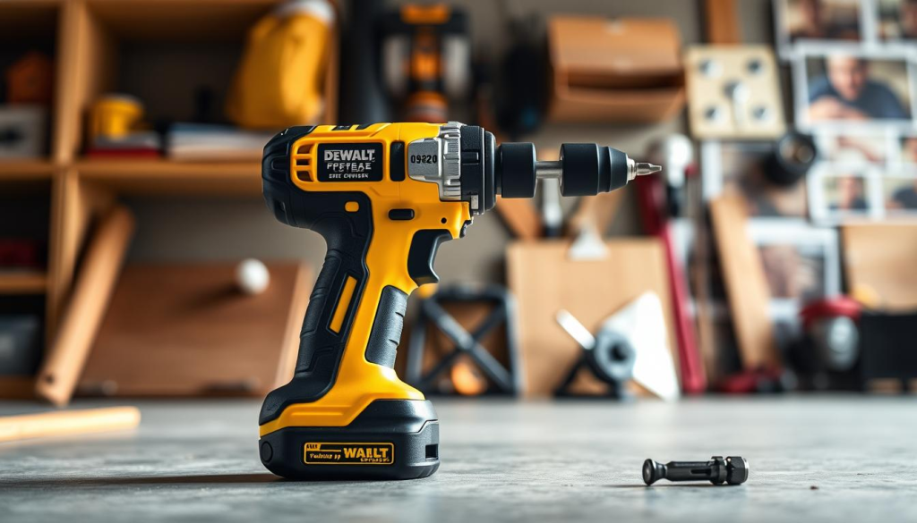 A sleek, durable DEWALT 09320 screwdriver sits prominently in the foreground, its yellow and black design gleaming under a warm, directional light. In the middle ground, the tool's efficient, ergonomic features are highlighted, showcasing its comfortable grip and powerful torque transmission. The background subtly emphasizes the screwdriver's versatility, with various household and workshop applications fading into the distance, suggesting its broad utility. The overall scene conveys a sense of precision, reliability, and the tool's ability to tackle a wide range of DIY and professional tasks with ease.