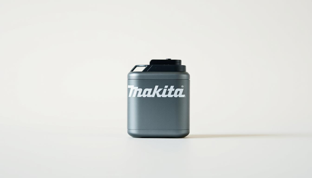 A sleek, high-quality Makita 5 amp battery against a clean, minimalist backdrop. The battery is prominently displayed in the center, its metallic casing reflecting a soft, warm lighting. The edges are slightly blurred, drawing the viewer's attention to the battery's key features - its compact size, sturdy construction, and powerful 5-amp capacity. The background is a muted, off-white hue, allowing the battery to stand out with its bold Makita branding. The overall composition is balanced and visually appealing, showcasing the battery's professional-grade quality and performance.