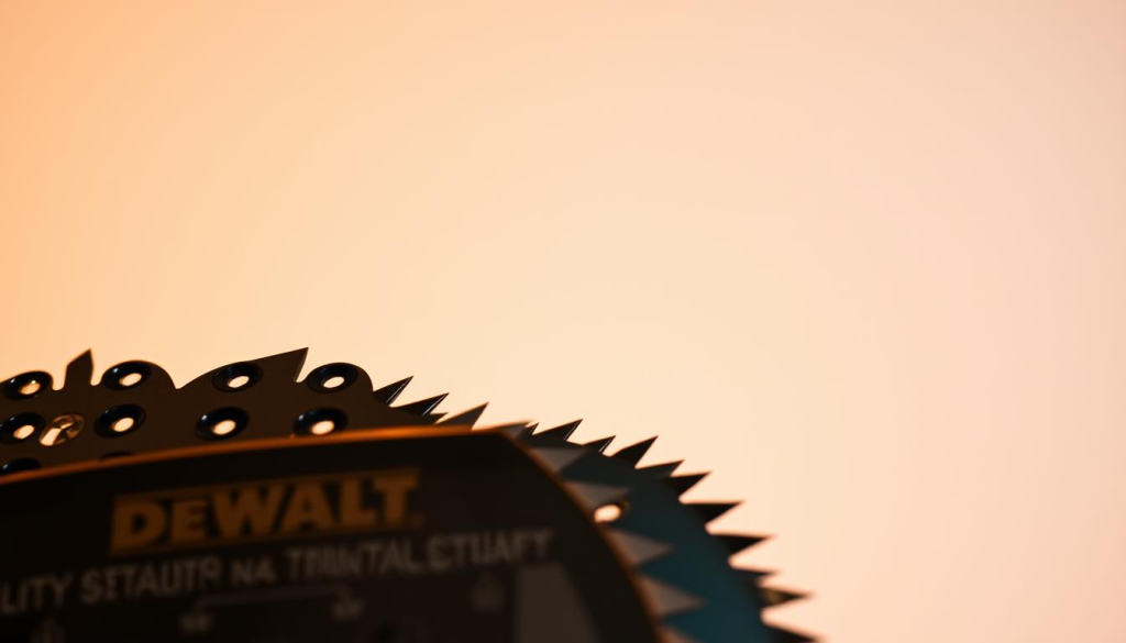 Detailed close-up shot of a set of DEWALT utility blades, lit by a warm, directional light source. The blades are arranged in the foreground, showcasing their sharp, sturdy construction, with a slight reflective quality. The middle ground features a clean, minimalist background, allowing the blades to be the central focus. Capture the precision and reliability of these cutting tools, conveying a sense of high-quality craftsmanship and industrial design.